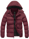 Wantdo Men's Warm Puffer Jacket Winter Coat with Removable Hood Valley I Wine Red S 