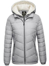 Wantdo Women's Winter Coats Hooded Windproof Puffer Jacket Valley III Grey S 