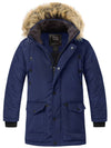 ZSHOW ZSHOW Boy's Active Hooded Puffer Jacket Padded Winter Mid-Long Thicken Outwear Navy 6/7 