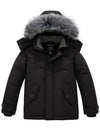 Wantdo Boys' Quilted Winter Coats Warm Thicken Puffer Jacket Waterproof Parka Black 6/7 