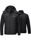 Wantdo Men's 3-in-1 Ski Jacket Hooded Waterproof Warm Winter Coat Alpine III Black S 