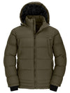 Wantdo Men's Puffer Coat Insulated Windproof Quilted Jacket With Fixed Hood Army Green S 