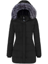 Women's Long Quilted Winter Coat Thicken Puffer Jacket with Faux Fur Hood Acadia 39