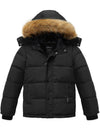 Wantdo Boys Hooded Puffer Jacket Thick Warm Winter Coat Black 6/7 