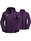 Wantdo Women's 3-in-1 Ski Jacket Waterproof Snowboard Jacket Winter Coat Alpine I Dark Purple S 