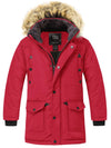 ZSHOW ZSHOW Boy's Active Hooded Puffer Jacket Padded Winter Mid-Long Thicken Outwear Red 6/7 