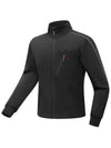 Wantdo Men's Waterproof Fleece Jacket Running Jacket Windproof Warm Coat Black 2XL 
