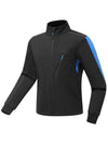 Wantdo Men's Waterproof Fleece Jacket Running Jacket Windproof Warm Coat Blue 2XL 