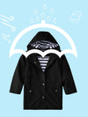 Wantdo Boys and Girls Waterproof Long Rain Jacket Lightweight Hooded Raincoat 