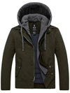 Wantdo Men's Casual Military Jacket Fall Canvas Jacket With Removable Hood 