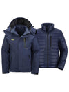 Wantdo Men's 3-in-1 Down Jacket Waterproof Warm Winter Coat Ski Jacket Alpine Pro Down 
