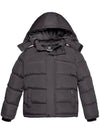 Wantdo Boys Padded Winter Coat Thicken Warm Jacket With Detachable Hood Dark Gray 6/7 