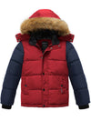 Wantdo Boys Hooded Puffer Jacket Thick Warm Winter Coat Red 6/7 