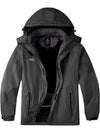 Wantdo Men's Plus Size Waterproof Ski Snow Jacket Warm Winter Coat Big and Tall Atna Plus Dark Grey 2XB 