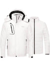 Wantdo Men's 3-in-1 Ski Jacket Hooded Waterproof Warm Winter Coat Alpine III White S 