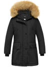 ZSHOW ZSHOW Girls' Winter Parka Coat Warm Padded Hooded Long Puffer Jacket Black 6/7 