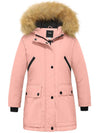 ZSHOW ZSHOW Girls' Winter Parka Coat Warm Padded Hooded Long Puffer Jacket Coral Pink 6/7 