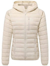 Wantdo Women's Packable Down Jacket Lightweight Puffer Coat with Hood ThermoLite II Beige S 