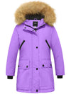 ZSHOW ZSHOW Girls' Winter Parka Coat Warm Padded Hooded Long Puffer Jacket Light Purple 6/7 