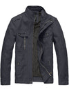 Wantdo Men's Front Zip Cotton Jacket Lightweight Stand Collar Gray S 
