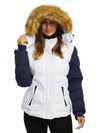 Wantdo Women's Quilted Puffer Jacket Padded with Faux Fur Hooded Valley II White S 