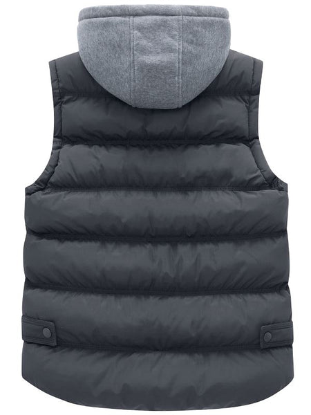 Wantdo Men's Big and Tall Puffer Vest Warm Winter Coat Hooded