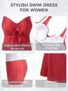 Women's Plus Size One Piece Swimsuit Tummy Control Swim Dress U Back Recycled Fabric