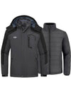 Wantdo 3-in-1 Men's Winter Coat Ski Jacket Waterproof Hiking Coat Alpine II Dark Grey S 
