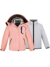 Wantdo Girls 3 in 1 Waterproof Ski Jacket Warm Fleece Hooded Coat Pink 6/7 