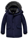 ZSHOW ZSHOW Boy's Hooded Winter Padded Coat Thick Fleece Lined Quilted Parka Navy 6/7 