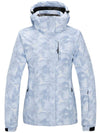 Wantdo Women's Waterproof Ski Jacket Windproof Colorful Print Sealed Seams Rain Coat Atna Printed Light Blue Floral Print S 