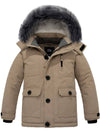 ZSHOW ZSHOW Boy's Mid-Length Hooded Winter Coat Thicken Puffer Jacket Khaki 6/7 