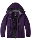 Wantdo Women's Plus Size Windproof Snow Mountain Warm Hooded Coat Atna Plus Dark Purple 1X 