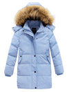 Girls Winter Coat Long Winter Jacket Parka Padded with Faux Fur Hood