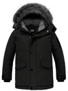ZSHOW ZSHOW Boy's Hooded Winter Padded Coat Thick Fleece Lined Quilted Parka Black 6/7 
