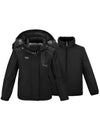 Wantdo Girls 3 in 1 Waterproof Ski Jacket Warm Fleece Hooded Coat Black 6/7 