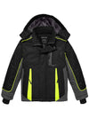 Wantdo Boys Waterproof Ski Jacket Fleece Kids Winter Coat Black Gray 6/7 