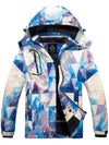 Wantdo Women's Waterproof Winter Coat Ski Jacket & Snow Rain Jacket with Hood Atna Core Purple Mountain Print S 