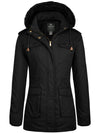Wantdo Women's Hooded Winter Coat Warm Sherpa Lined Parka Jacket City II Black S 