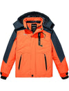 Wantdo Boys Fleece Ski Jacket Waterproof Raincoats Hooded Winter Outwear Orange 6/7 
