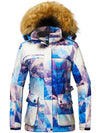Wantdo Women's Waterproof Ski Jacket Winter Parka Jacket Snow Coat Atna 110 Purple Mountain Print S 