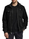 Wantdo Men's Military Casual Jacket Stand Collar Cotton Jacket Black S 