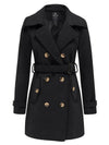 Wantdo Women's Pea Coat Double Breasted Winter Trench Jacket Black S 