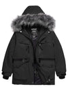 boys fur hood coat black
