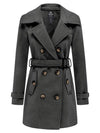 Wantdo Women's Pea Coat Double Breasted Winter Trench Jacket Dark Grey S 