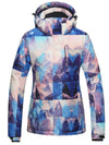 Wantdo Women's Waterproof Ski Jacket Windproof Colorful Print Sealed Seams Rain Coat Atna Printed Purple Mountain Print S 