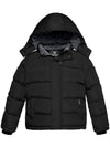 Wantdo Boys Padded Winter Coat Thicken Warm Jacket With Detachable Hood Black 6/7 