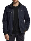 Wantdo Men's Military Casual Jacket Stand Collar Cotton Jacket Navy S 