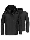 Wantdo Men's 3-in-1 Fleece Interchange Jacket Waterproof Ski Jacket Winter Alpine V Black S 