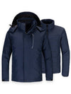 Wantdo Men's 3-in-1 Fleece Interchange Jacket Waterproof Ski Jacket Winter Alpine V Navy S 